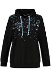 Langarm Ulla Popken Damen große Größen Hoodie schwarz 50/52 749853 10-50+
