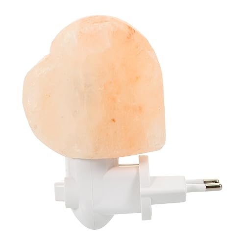 UPKOCH Lampada da Notte a LED Decorativa a Forma di Cuore in Cristallo di Sale Himalayano, Luce Notturna da Tavolo per Comodino e Atmosfera Calda, Tensione Ac220v, Set