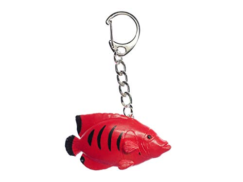Miniblings Rosso Angler Pesce Portachiavi Ocean Seafood Fish - Fatto a Mano Gioielli I I Ciondolo Portachiavi Portachiavi