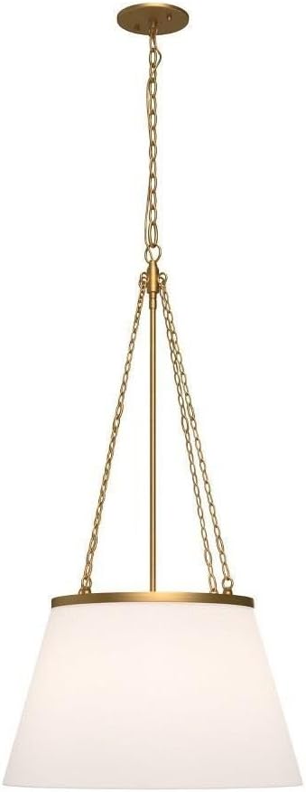Alora Mood PD544517AGWL Speakeasy Pendant, Aged Gold/White Linen