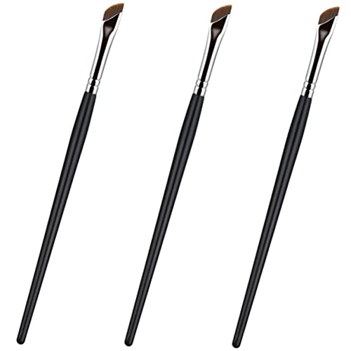 EPIGEIST 3piezas Brochas Para Ojos Delineador y Cejas Con Pincel Angular De Sintéticas Suaves Diseño Ergonómico Para Aplicación Precisa y Cómoda Para Maquillaje Femenino