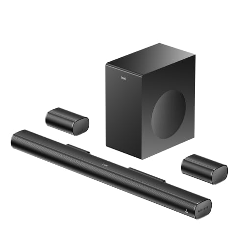 Image of boAt Aavante Bar Prime B500 w /Subwoofer & Dual Rear Satellites,500W Output,5.1 Channel,Multi-Connectivity,EQ Modes,BT v5.4,Master Remote Control,Sleek & Premium Finish Bluetooth Soundbar (Black Regal)