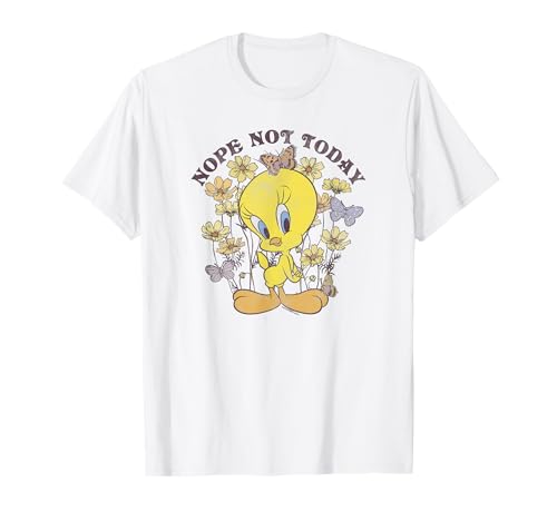 Looney Tunes Tweety Bird Floral Butterfly Nope Not Today T-Shirt