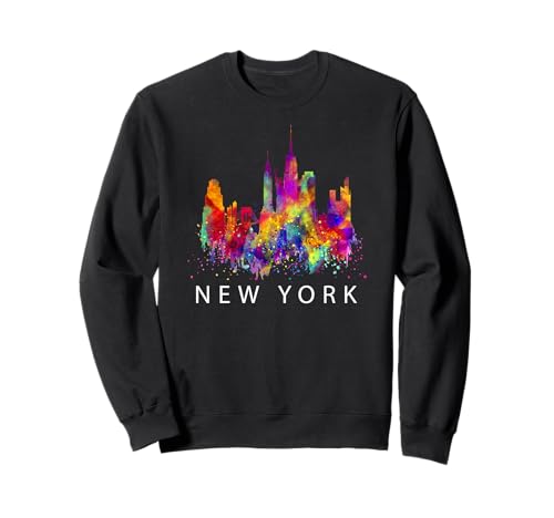 Colorful New York City with Splash Colors, New York City Sudadera