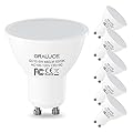 ORALUCE GU10 LED Bulbs, 6 Watt Equivalent to 50W Halogen Light Bulb,Non-dimmable,6500K Cool White, 120 V, 480 Lm,120° Flood Beam Angle, MR16 Shape for Recessed, Track Lighting, Pack of 6