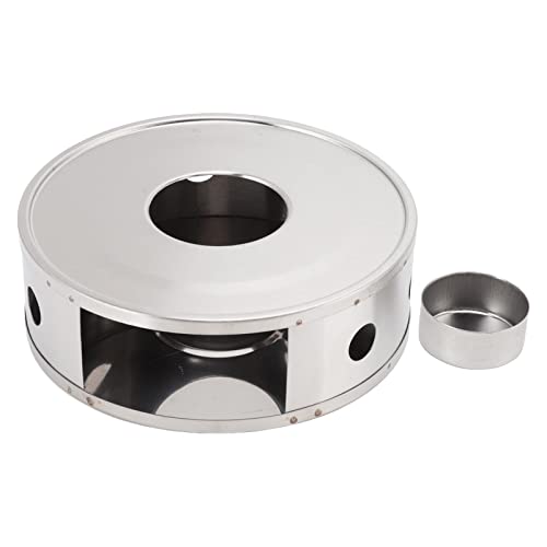AYNEFY Teapot Candle Warmer Premium Stainless Steel for Cozy Atmosphere Suitable for Stainless Steel High Borosilicate Glass Ceramics and Cast Iron Ornate Design (Circular Hole)