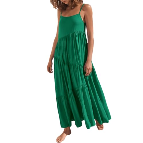 Boho Maxi Dress for Women Sleeveless Spaghetti Strap Long Dresses Flowy Beach Vacation Dresses4