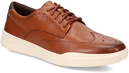 Cole Haan Men's Grand Crosscourt Wingtip Sneaker, British TAN/Ivory, 10 | Image 3