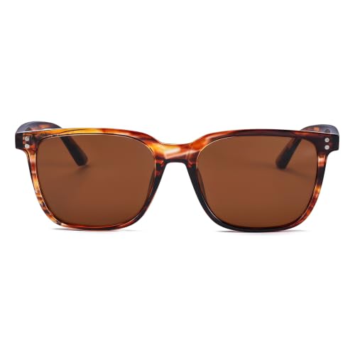 Image of Polarized Square Sunglasses for Men Ultralight Classic Retro Square Driving Shades UV400 Protection Sun Glasses