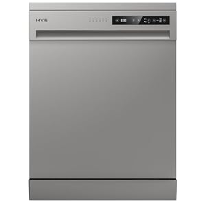 HYE Dishwasher – Freestanding Dishwasher With 14 Place Settings, 60cm, Full Size Design, Silver, ECO Program, Quick Wash, Quiet (49 dB) – DW0114PS25