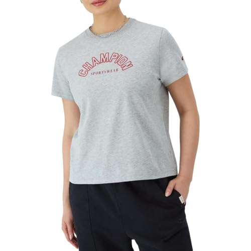 T-shirt graphique Champion femme léger et doux en coton gris Oxford