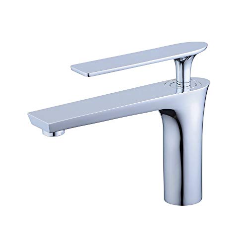 Hiendure Single Control Hole Centerset Bathroom Vanity Sink Faucet With Long Reach Rectangle Spout, Chrome
