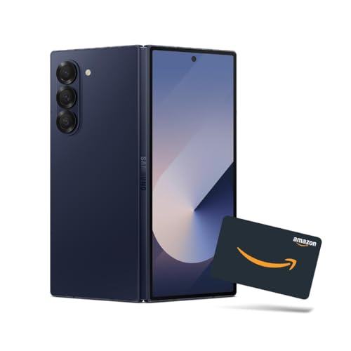 SAMSUNG Galaxy Z Fold 6 AI Cell Phone + $300 Amazon Gift Card + Large Storage Launch Bundle 512GB Unlocked Android Smartphone, Circle to Search, AI Photo Edits, US Version, 2024, Navy