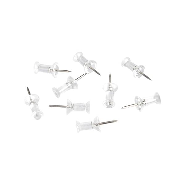 Amazon Basics Reißzwecken, Pinnnadeln für Karten, 9 mm großer Kugelkopf, Edelstahlspitze, 100 Stück