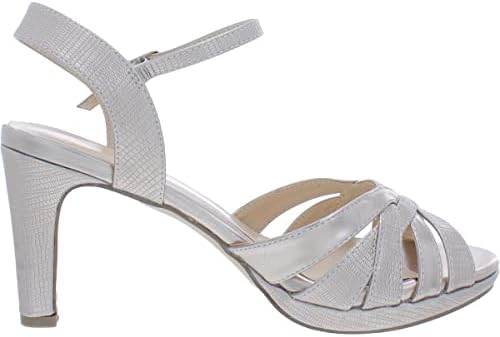 Paradox London Pink Women's Platform Comfortable Sandal Heeled, Pewter, 9 | Image 1