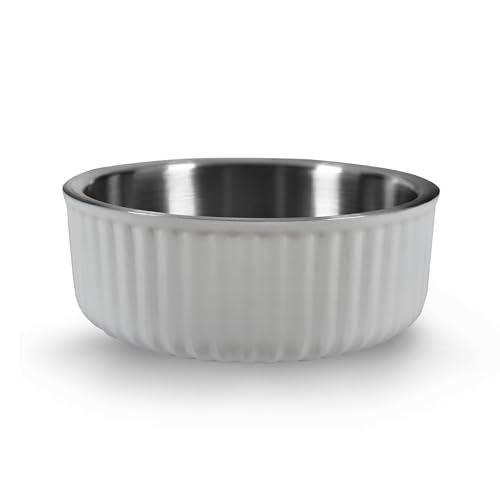Stainless Steel Pet Bowl  Dog Food Bowl with Antiskid Bottom  Metal Cat Bowls  Water Bowl for Small Medium and Large Pets  Rustproof and Dishwashersafe white 74 Oz2200ml  Cucciolini Doodles Stainless steel pet bowl  dog food bowl with anti skid bottom  metal cat bowls  water bowl for small medium and large pets  rust proof and dishwasher safe white 74 oz2200ml   cucciolini doodles