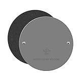 ENERLITES 4” Diameter Round Weatherproof Cover, Blank Metal Wall Plate for Outdoor Use, Corrosion Resistant, Size 4.3” x 3.46', 7740-WP, Gray