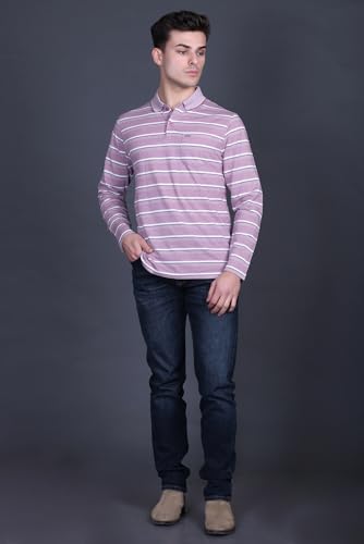 Image of Full Sleeve Polo T Shirt for Men Cotton with Pocket and Collar - Regular Fit Tshirt