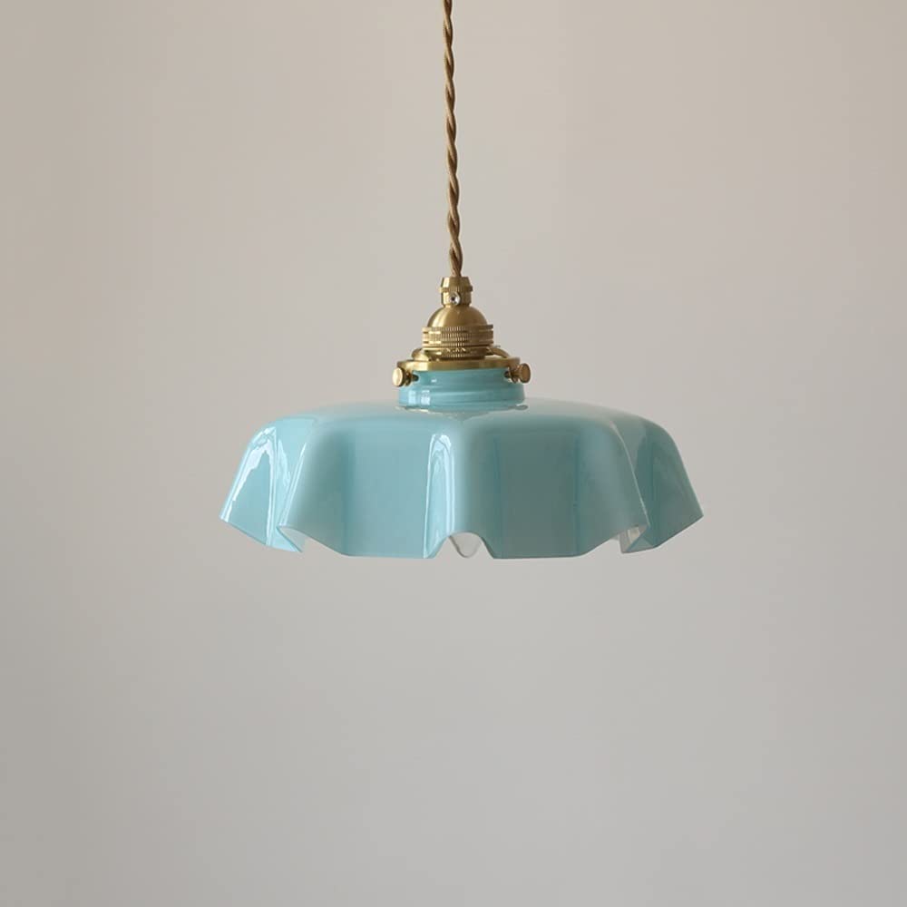 UimimiU French Element Pendant Light with Glass Shade E14 Base Single Light Adjustable Industrial Cone Pendant Lighting Hanging Lighting Fixtures for Living Rooms, Dining Room, Kitchen, Bedroom