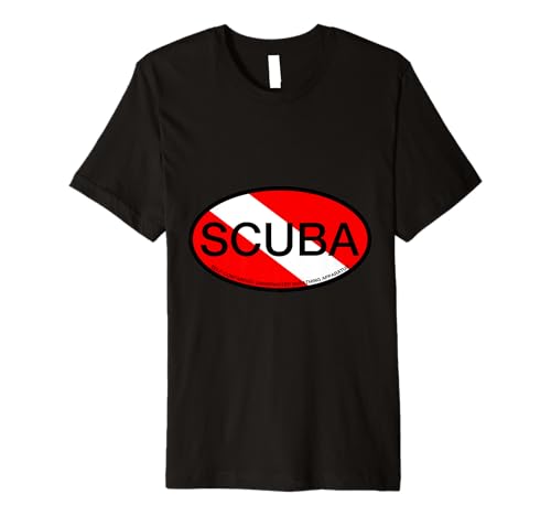 Scuba Diver Diving Diver Down Flag Oval Premium T-Shirt