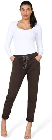 Pantalon italien uni magique pour femme - Pantalon de yoga Lagenl...