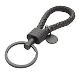 Zorratin Braided Weave Leather Key Fob Keychain Ring Grip Universal fit All Car Models