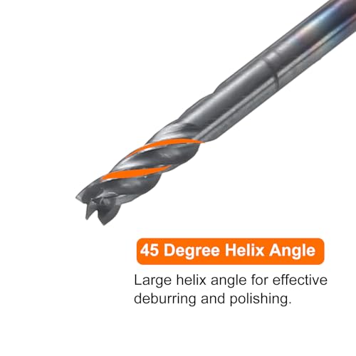 Image of HARFINGTON 5pcs Carbide Square Nose End Mill Bit 1 /16 inch Cut Dia 4 Flutes TiAlN Coated Milling Cutter for Hardened Steel Metal (1 /16 inch Shank 1 /4 inch Cut Length 1-1 /2 inch Long 45 Degree HRC49-51)