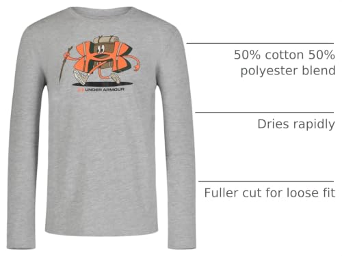 Image of Under Armour, Kids, Ua Hiker Long Sleeve Tee (Big Kids), Mod Gray, Large,