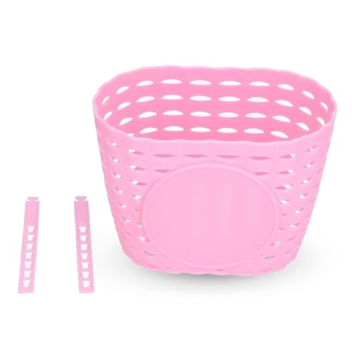 Kids Bike Basket, Girls Bike Basket Bicycle Basket Front Handlebar Bicycle Front Basket Pink Bike Basket for Girls Bicycle Basket Bicycle Handlebar Basket Plastic Bicycle Front Handlebar B