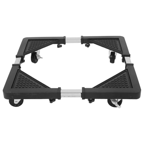 Chariot pour appareils électroménagers en acier inoxydable avec roues verrouillables – Support réglable pour réfrigérateur et lave-linge Nettoyage facile sous les appareils de cuisine