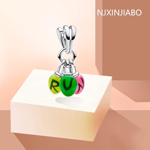 Image of S925 Sterling Silver Romantic Charm Pendant, Gifts for Family Friends Girlfriend, Valentine's Day Birthday Christmas Anniversary, Bracelet Necklace Bead Dangle Charm for Women Jewelry