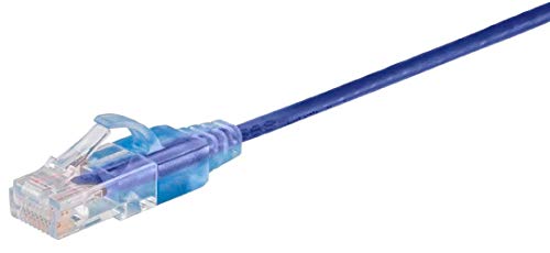 Image of Monoprice Cat6A 25ft Purple 10-Pk Patch Cable UTP 30AWG 10G Pure Bare Copper Snagless RJ45 SlimRun Series Ethernet Cable