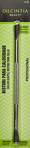 BISTURI PONTA DUPLA para CALOSIDADE PLANTAR, DILCINTIA BEAUTY, Aço Inox, 14 cm