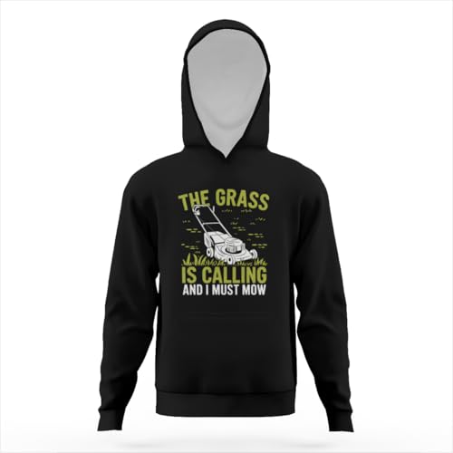 Grass is Calling Lawn Mower Garden Gardener Gift Hoodies for Teen Girls Boys Lightweight Kangaroo Pocket Sweatshirt3