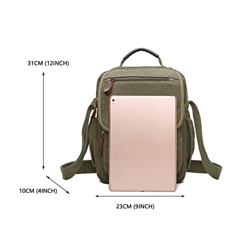 Man Small Canvas Messenger Bag Man Purse Shoulder Bag Crossbody Bag With Water Bottle Pocket 12 Inch2