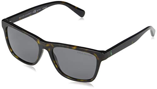 Polo Ralph Lauren Men's PH4167 Square Sunglasses, Shiny Dark Havana/Polarized Grey, 56 mm