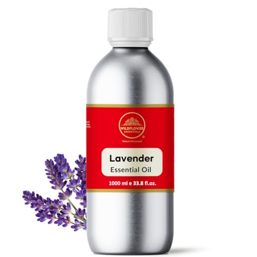 Image of 100% Pure & Natural Lavender Essential Oil For Hair, Skin, Face, Calming Bath, Massage Sleep 1 L (1000 ml)