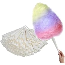Cotton Candy Cones 100 Pack White Kraft Paper Sticks for Floss Sugar & Carnival Treats, Compatible with Cotton Candy Machines Stock Your Home