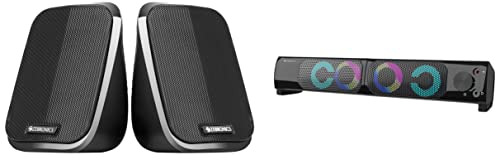 ZEBRONICS Zeb Wonderbar 10 USB Powered 2.0 Computer Speaker with RGB Lights & Zeb-Fame 5watts 2.0 Multi Media Speakers with AUX, USB and Volume Control (Black)