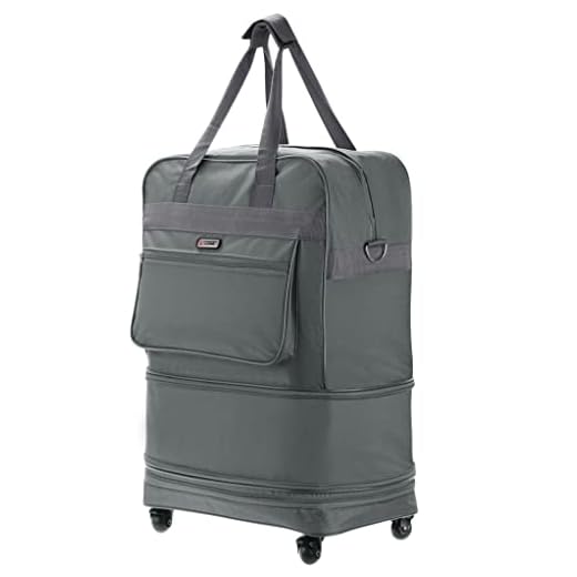 Mala De Viagem Grande Sacola Expansiva Rodinhas 360° Gigante Transversal 3 Tamanhos Impermeável Poliéster Tiracolo Alças De Mão Tonin Cinza