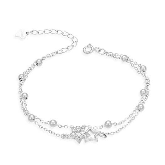 Bracelet vert cerise pour femmes en cristal mauve et perles de transfert