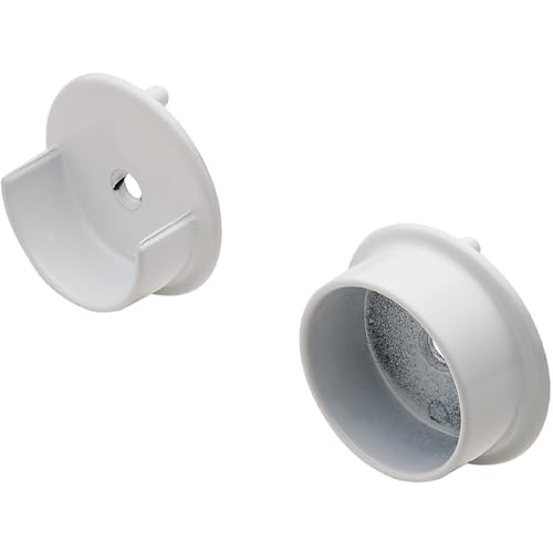 Synergy Collection Wardrobe Tube Support, 1 Pair for 1 5/16' Diameter Closet Rod (Zinc, White)