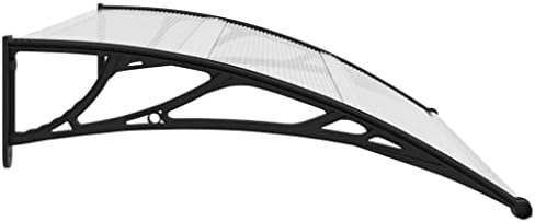 vidaXL Door Canopy PC Porch Awning Rain Shelter Roof Cover Front Door Rain Protector Shade Front Door Window Outdoor Patio 150cm Black