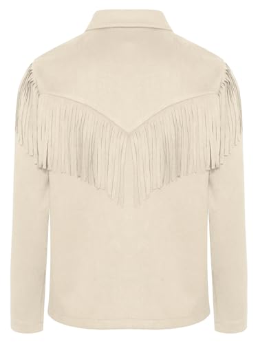 Kids Girls Boys Western Button Down Jacket Faux Suede Tassel Button Down Shirts Top4