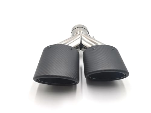 Escape de coche de 2 piezas con puntas de fibra de carbono estilo Y 4