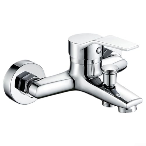 Qualoramall Grifo mezclador de lavabo de aleación de zinc montado en la pared, grifo mezclador caliente y frío, grifo de agua monomando para baño, cocina, hotel