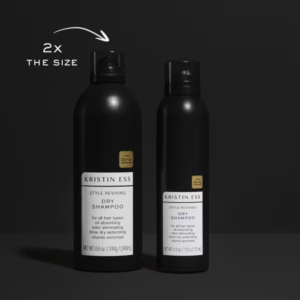 Kristin Ess Jumbo Dry Shampoo Spray for Oily Hair - Absorbs Oil, Adds Volume, Minimal Residue, Style Extender + Fragrance Refresher - Sulfate-Free, Vegan + Color Safe - Fresh Pear Fragrance (8.6 oz) - Image 4