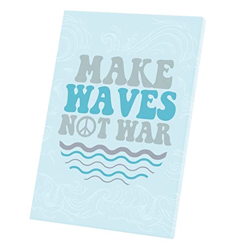 Toile imprimée affiche poster Make Waves Not War style retro 60x85 cm