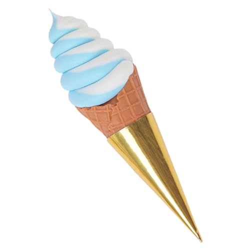 Abaodam Glace Artificielle Cornet de Glace Simulation Accessoire de Photographie Décoration de Pâtisserie Faux Dessert PVC Bleu Petit Cône Accessoire de Bar à Café pour Vitrine Magasin