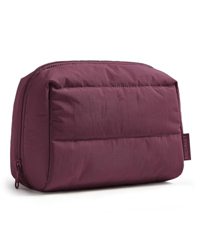 Image of BAGSMART Small Makeup Bag, Puffy Wide-open Zipper Cosmetic Pouch
